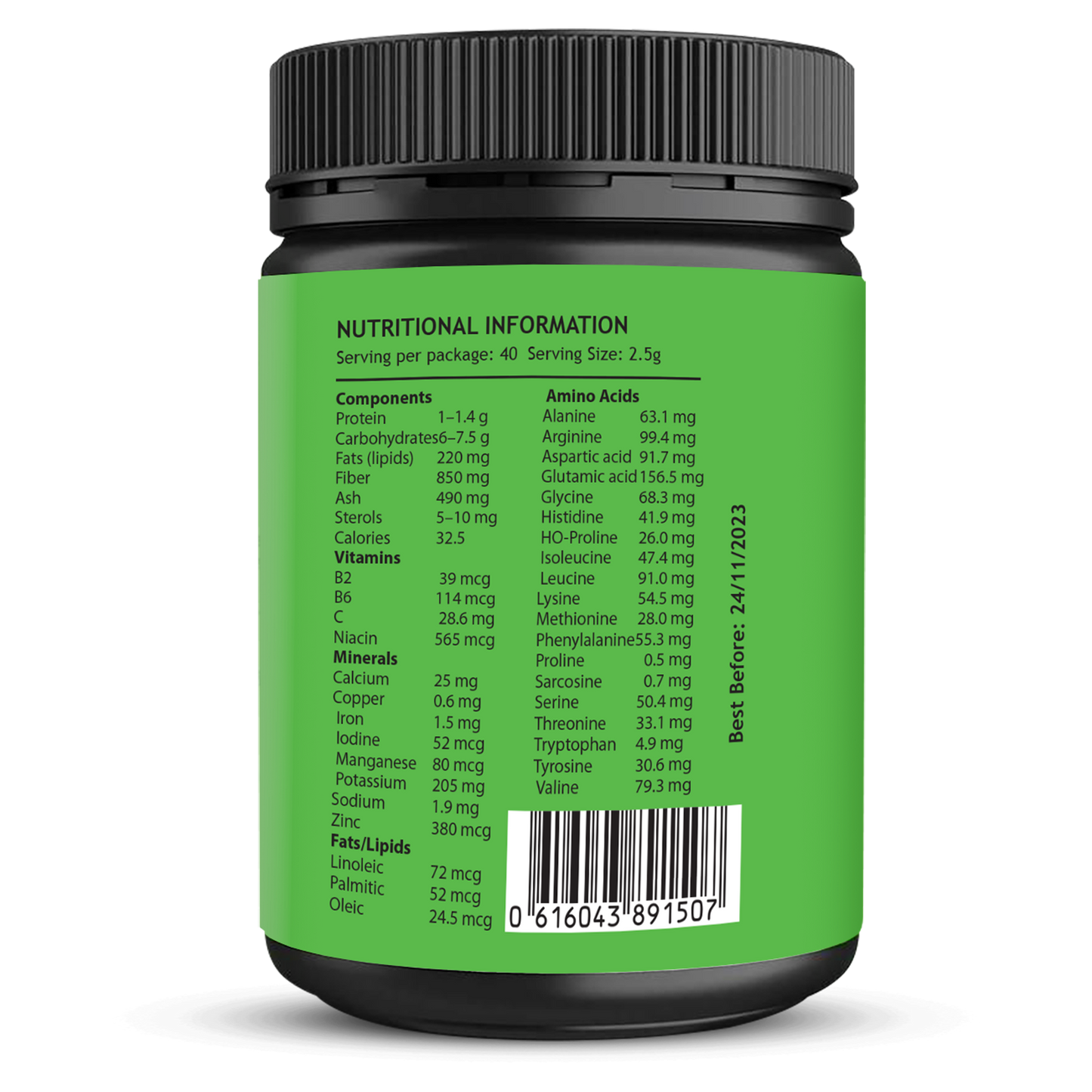 Alkaline Moringa Powder Nutritional Information